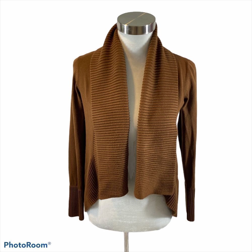 INC Open Front Ribbed Collar Knit Sweater Small